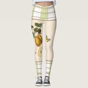 Lemons on Apple Green Stripes Leggings