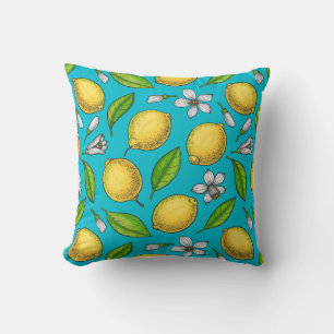 Lemons on blue cushion