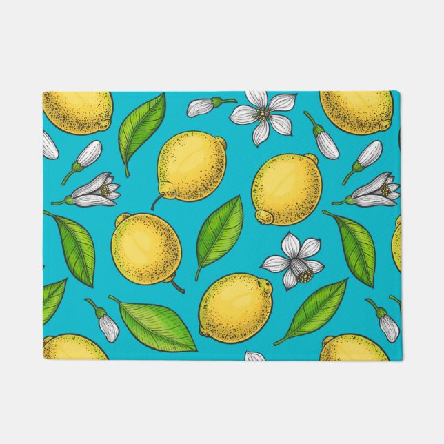 Lemons on blue doormat (Front)