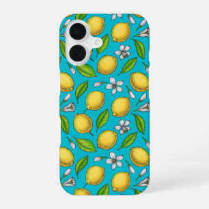 Lemons on blue iPhone 16 case