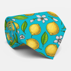 Lemons on blue tie