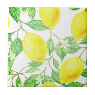Lemons on Vine Design Citrus Theme Ceramic Tile