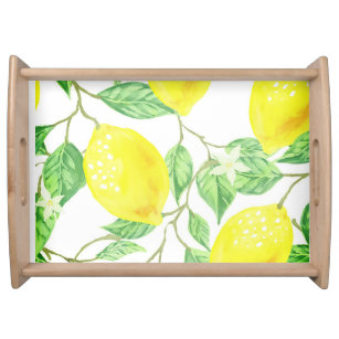 Lemons on Vine Design Citrus Theme Serving Tray