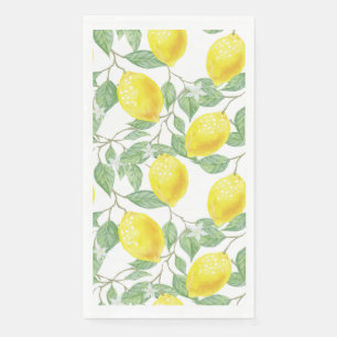 Lemons on Vine Design Napkin