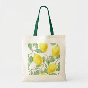 Lemons on Vine Design Tote Bag