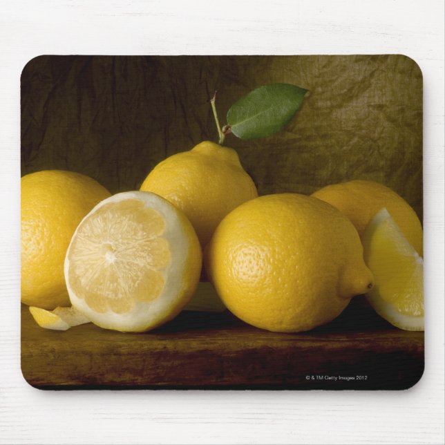 lemons on wood mouse pad (Front)