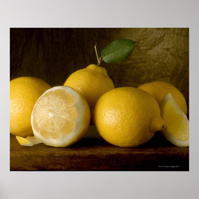 lemons on wood poster (Front)