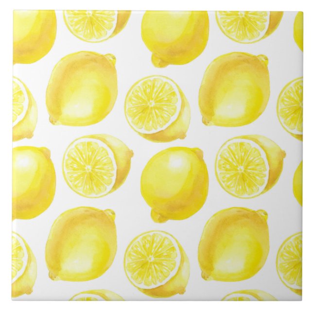 Lemons pattern design ceramic tile (Front)