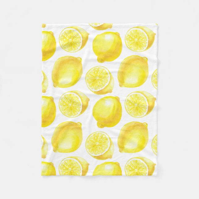 Lemons pattern design fleece blanket (Front)