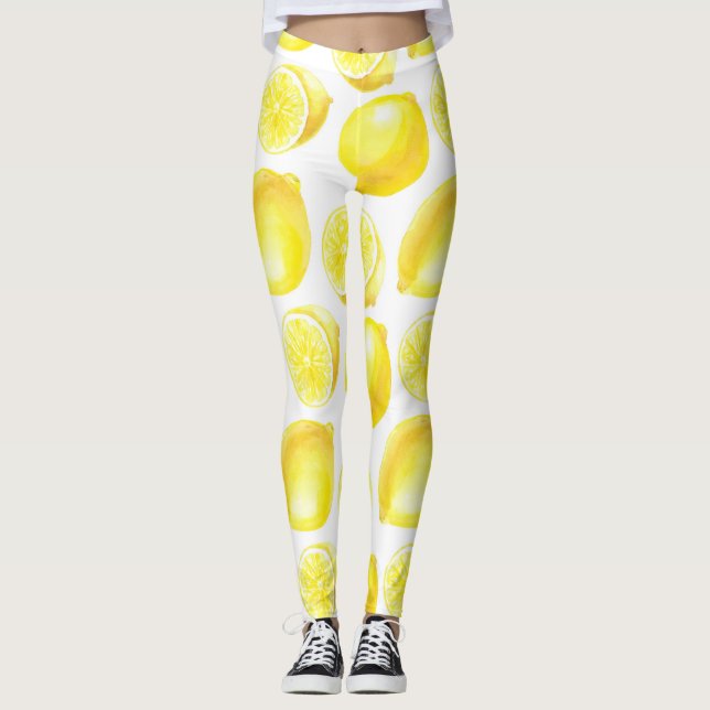 Lemons pattern design leggings (Front)