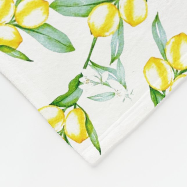 Lemons pattern  fleece blanket (Corner)
