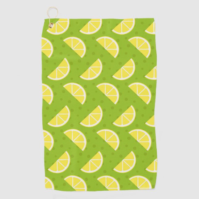 Lemons Pattern Golf Towel (Front)