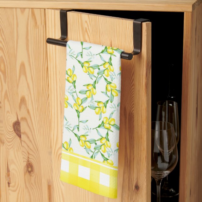 Lemons pattern  kitchen towel (Thirds Fold)