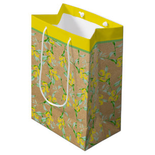 Lemons pattern  medium gift bag