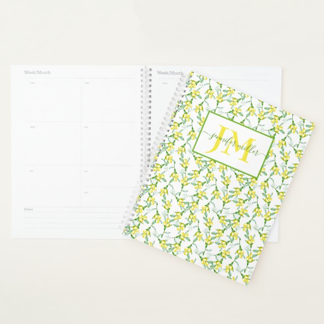 Lemons pattern  personalised planner (Display)