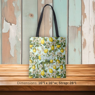 Lemons Pattern Tote Bag