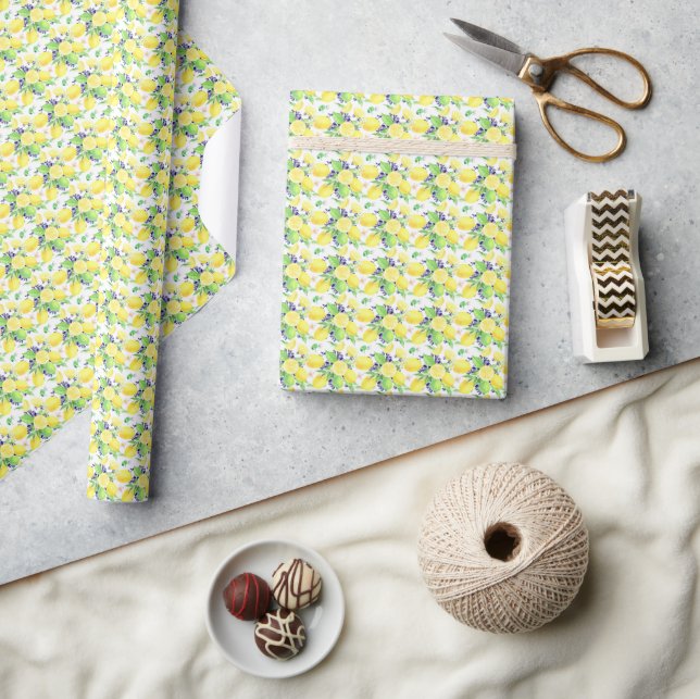 Lemons Pattern Wrapping Paper (Crafts)
