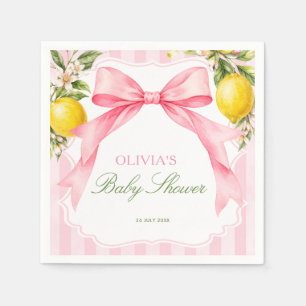 Lemons Pink Coquette Baby Shower Napkin