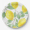 Lemons Print Paper Plates in Yellow and Green