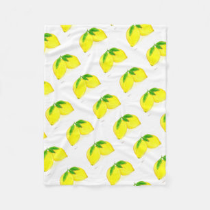 Lemons print Yellow Fruits Fleece Blanket