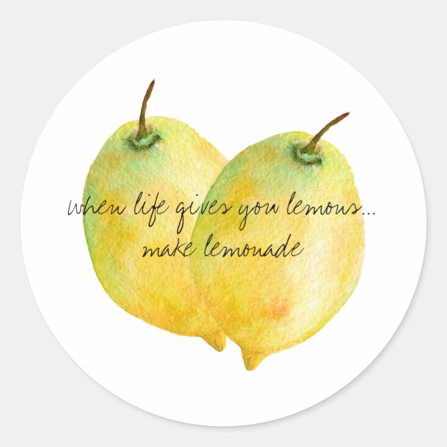 Lemons Quote Classic Round Sticker (Front)