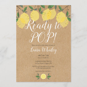 Lemons Ready to POP Baby Shower Rustic Invitation