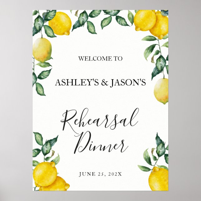 Lemons Rehearsal Dinner welcome sign (Front)