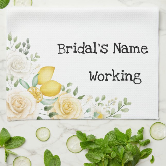 Lemons & Roses Design kitchen towel (Folded)