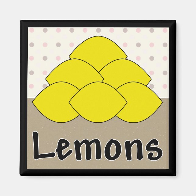 Lemons Series 4 Square Magnet (Front)
