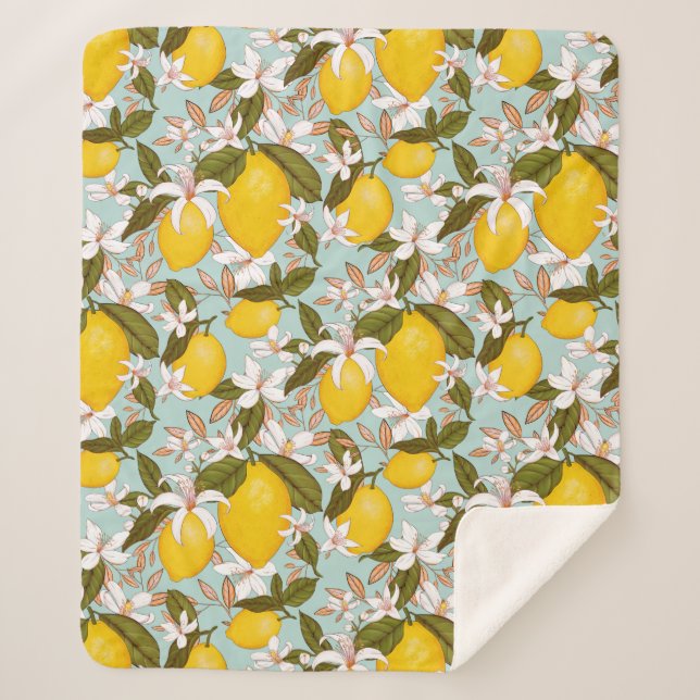 Lemons Sherpa Blanket (Front)