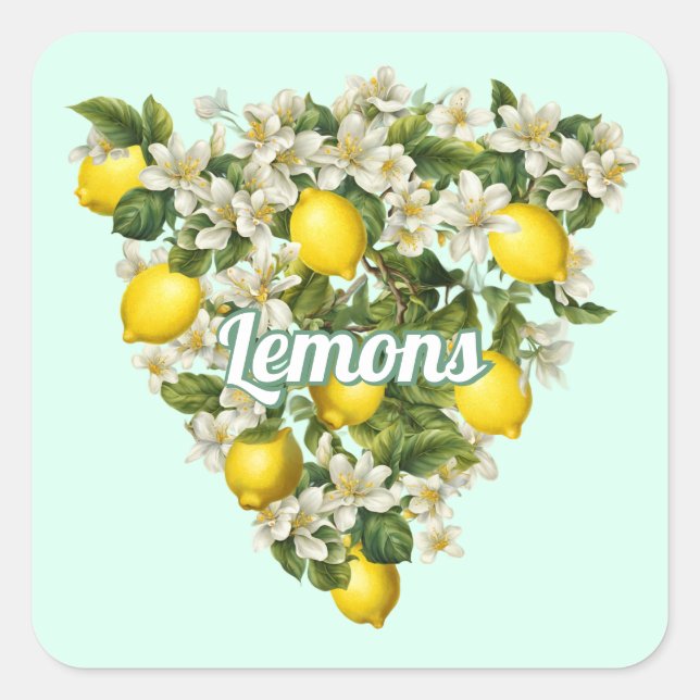 Lemons Square Sticker (Front)