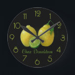 Lemons Still Life Oil on Canvas Painting custom Round Clock<br><div class="desc">Ready to be customised to your specifics. Oil on Canvas by Jan Sinclair. See more here... </div>