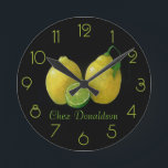 Lemons Still Life Oil on Canvas Painting custom Round Clock<br><div class="desc">Ready to be customised to your specifics. Oil on Canvas by Jan Sinclair. See more here... </div>