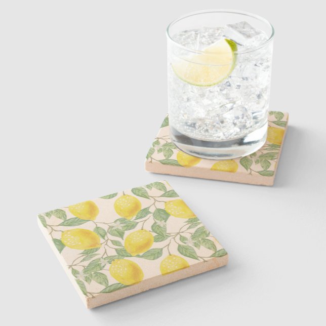 Lemons Stone Coaster (Side)