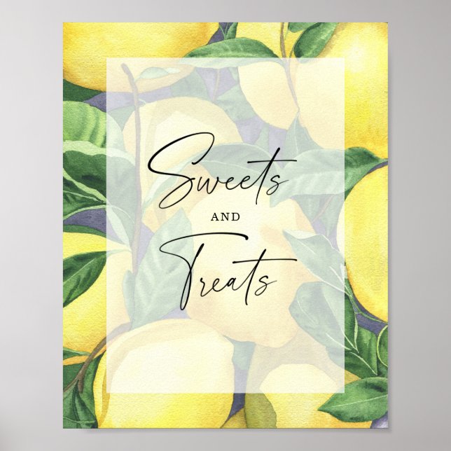 Lemons - sweets and treats baby shower poster (Front)