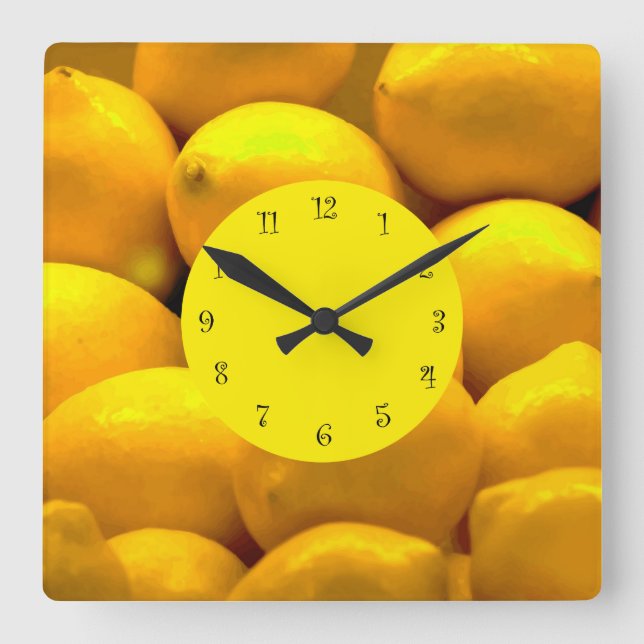 Lemons Theme Kitchen Wall Clocks (Front)