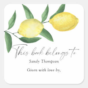 Lemons - This book belongs to Square Sticker