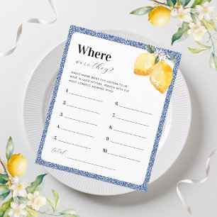 Lemons & Tile Where Were They Bridal Shower Game