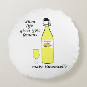 Lemons to Limoncello Round Cushion
