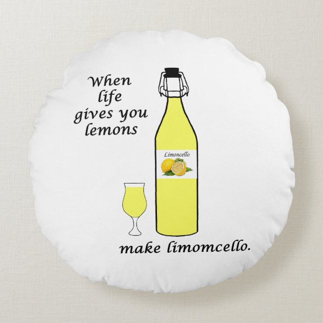 Lemons to Limoncello Round Cushion (Front)