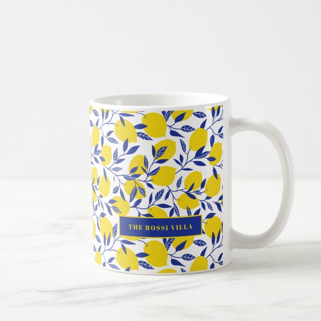Lemons Tropical Mediterranean Tuscan Coffee Mug (Right)