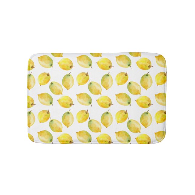 Lemons watercolor bath mat (Front)