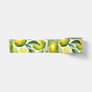 Lemons Watercolor Pattern Design Satin Ribbon