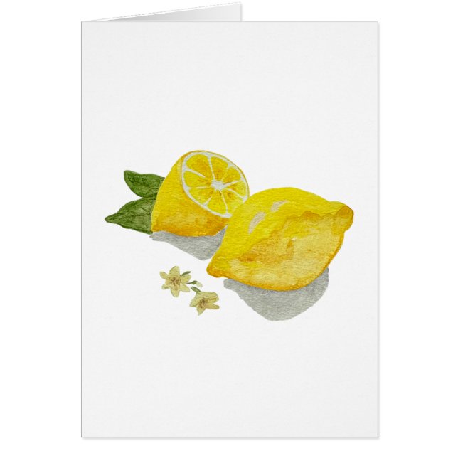 Lemons Watercolor Print Greeting Card (Front)