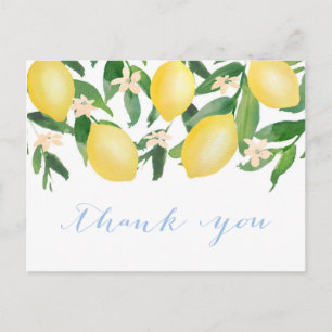 Lemons Watercolor Shower Thank You Postcard