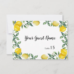 Lemons Wedding you write custom FLAT Place card