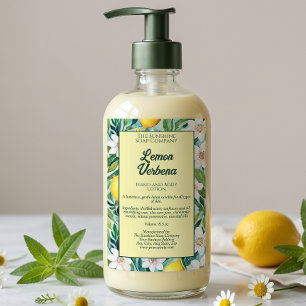 Lemons & white flowers waterproof cosmetics label