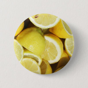 Lemons Yellow 6 Cm Round Badge