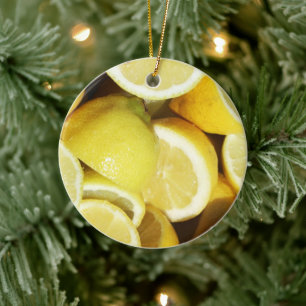 Lemons Yellow Ceramic Ornament