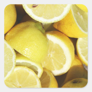 Lemons Yellow Square Sticker